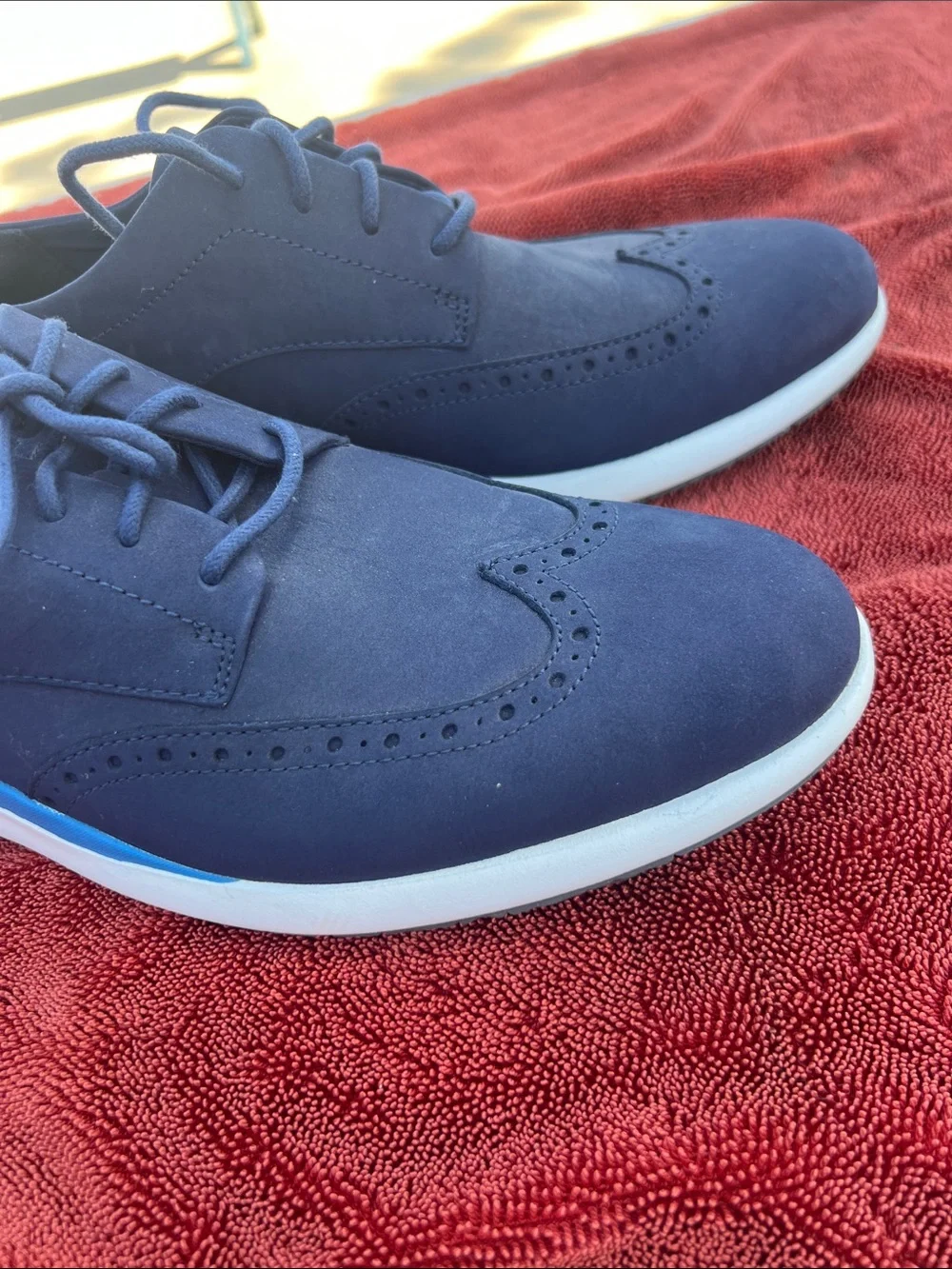Cole Haan Grand Troy Wingtip Oxford Marine Blue Men Size 9